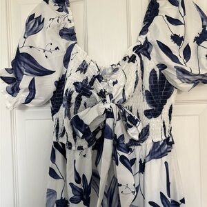 Baltic Born Blue and White Floral Maxi Dress